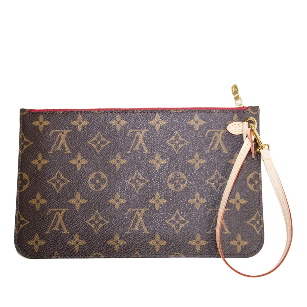 Authentic Louis Vuitton Pink Fuchsia Pochette neverfull pouch wristlet GM